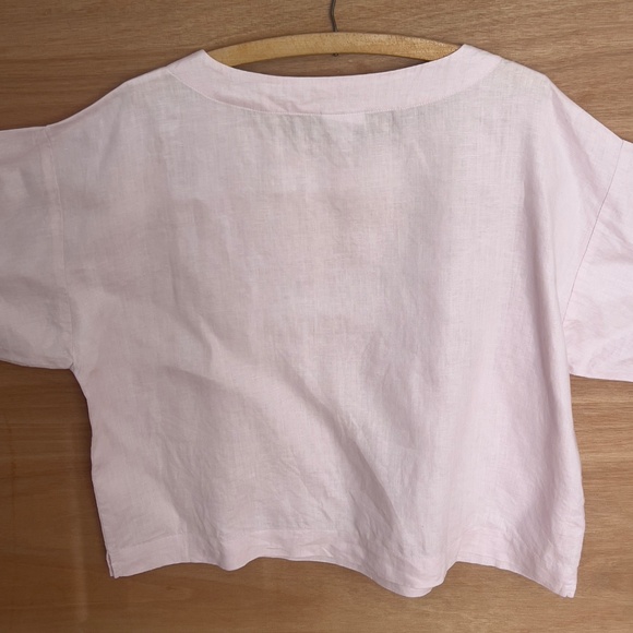PureJill blush pink linen top size XS oversized boxy minimalist contemporary - Picture 5 of 5